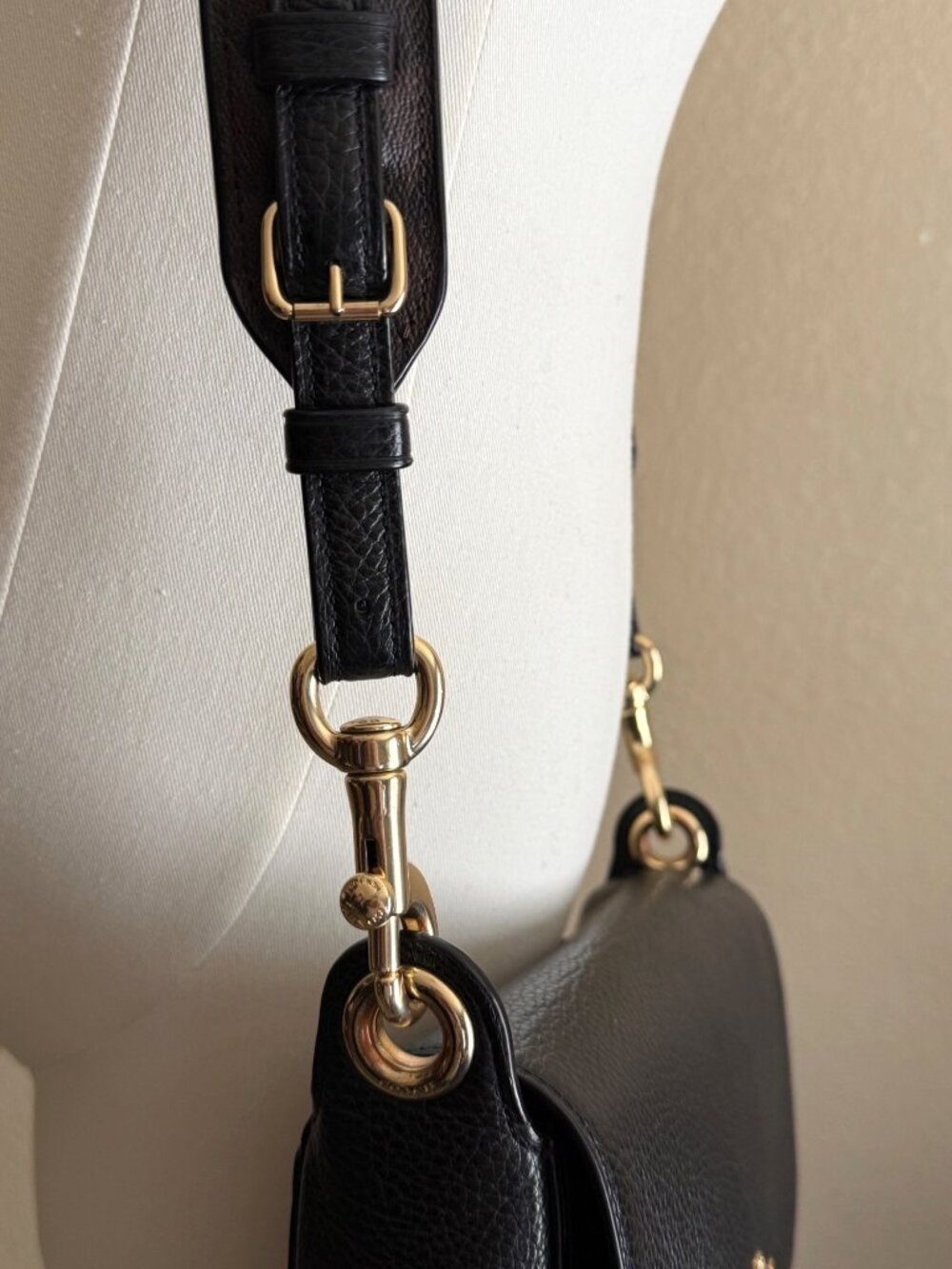 COACH Jess Messenger Bag Small Pebbled Leather Black - Picture 8 of 13